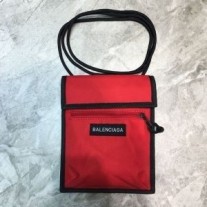 Balenciaga Explorer Pouch With Strap In Patched Canvas Red