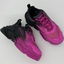Balenciaga Triple S Sneakers Unisex Color Gradient Leather And Mesh Rose/Black