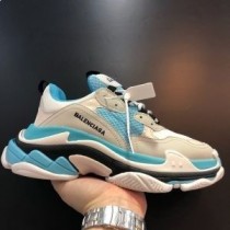 Balenciaga Triple S Sneakers Unisex Leather And Mesh Sky Blue