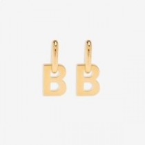 Balenciaga XL B Chain Earrings In Gold