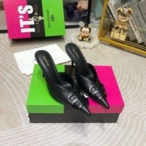 Balenciaga Square Knife BB 80MM Mules Women Calfskin Black