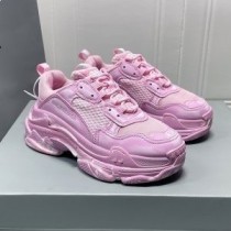 Balenciaga Triple S Sneakers Unisex Leather And Mesh Light Pink