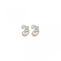 Balenciaga Typo B Earrings In Silver