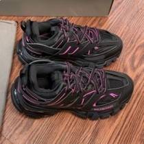 Balenciaga Glow In The Dark Track Sneakers Unisex Leather And Mesh Black/Pink