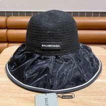 Balenciaga Classic Logo Bucket Hat Organza In Black