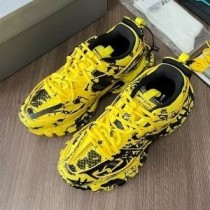Balenciaga Glow In The Dark Track Sneakers Unisex Leather And Mesh Yellow