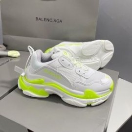 Balenciaga Triple S Sneakers Unisex Leather And Mesh White/Lemon