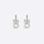 Balenciaga XL B Chain Earrings In Silver