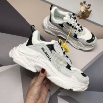 Tenisi Balenciaga Triple S Unisex Piele Și Mesh Alb