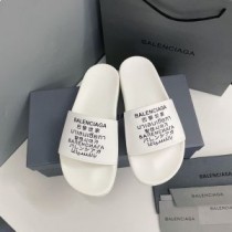 Sandale pentru piscină Balenciaga Unisex Multi Logo Cauciuc Alb