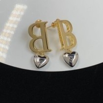 Cercei Balenciaga B Chain în formă de inimă, din aur