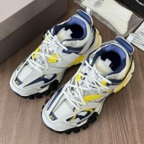 Tenisi Balenciaga Glow In The Dark Track, unisex, din piele și plasă, gri/albastru