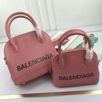Geantă Balenciaga Ville Din Piele Granulată Roz