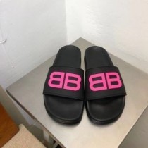 Sandale pentru piscină Balenciaga Unisex BB Logo Cauciuc Negru/Roz