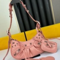 Geantă de umăr Balenciaga XS Le Cagole Din piele în relief roz
