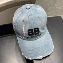 Șapcă de baseball clasică Balenciaga BB Logo Denim în albastru deschis