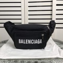 Balenciaga Wheel Beltpack, din pânză, negru/alb