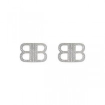Cercei Balenciaga BB 2.0 Cu Cristale În Argint