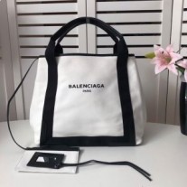 Balenciaga Orta Lacivert Kanvas Beyaz Cabas