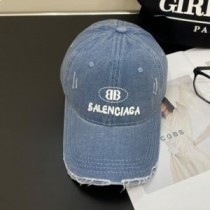 Balenciaga BB Logo Baskılı Mavi Beyzbol Şapkası
