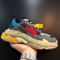Balenciaga Triple S Spor Ayakkabı Unisex Deri Ve Örgü Gri