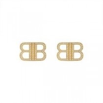 Balenciaga BB 2.0 Altın Kristalli Küpe