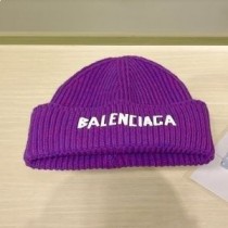 Balenciaga Logolu Mor Örgü Şapka