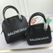 Balenciaga Ville Damarlı Deri Siyah/Beyaz El Çantası