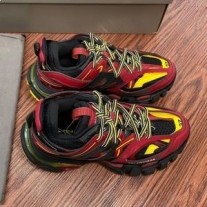 Balenciaga Glow In The Dark Track Tenisky Unisex kůže a síťovina červená/černá