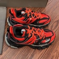 Balenciaga Glow In The Dark Track Tenisky Unisex kůže a síťovina černá/červená