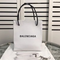 Balenciaga XXS Shopping North South Tote V Telecí Kůži Bílé