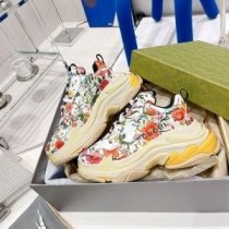 Tenisky Balenciaga Triple S Unisex GG Supreme Floral Kůže Bílý