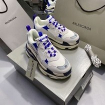 Balenciaga Triple S tenisky Unisex Multi-Patches kůže a síťovina šedá/modrá