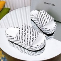 Balenciaga Rise Platform Bačkory Dámské Textilní Bílé