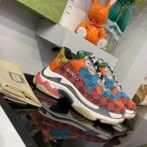 Tenisky Balenciaga Triple S Unisex GG Supreme Patchwork Orange/Modrý