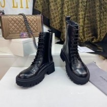 Dámské šněrovací boty Balenciaga s telecí kůží černá