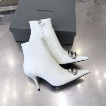 Balenciaga Knife BB 85MM Booties Dámské telecí kůže bílá