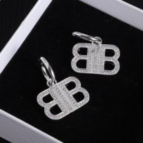 Balenciaga BB Riipus Hoop Korvakorut kristalleilla hopeaa