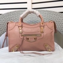 Balenciaga Small Klassikko City Olkalaukku Metallic Edge Goatskin Pink