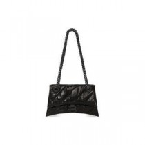 Balenciaga Small Crush Chain laukku tikattua murskattua vasikannahkaa mustaa