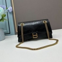 Balenciaga Small Crush Chain laukku murskattua vasikannahkaa mustaa