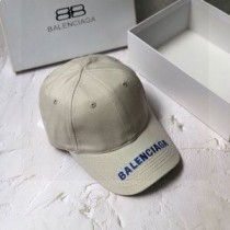 Balenciaga Brodeerattu Lippalakki Puuvilla Valkoinen/ Sininen