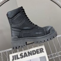 Balenciaga Combat Strike 20MM Stiefel Unisex Leinwand Schwarz