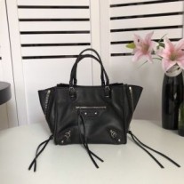 Balenciaga Papier Tasche mit Rundumreißverschluss Aus Kalbsleder Schwarz