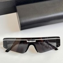 Balenciaga – BB003S – Rechteckige Ski-Sonnenbrille in Schwarz/Weiß