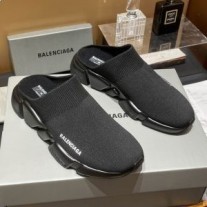 Balenciaga Speed Pantoletten Unisex Recycelter Strick Schwarz