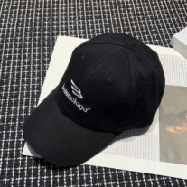 Balenciaga – Baseballkappe aus schwarzer Baumwolle mit 3B-Logo