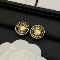 Balenciaga – Emaille-Ohrringe mit Logo in Gold