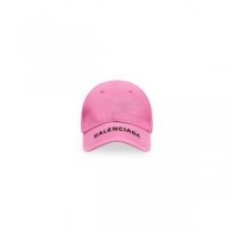 Balenciaga – Bestickte Baumwollmütze in Rosa