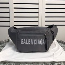 Balenciaga Wheel Gürteltasche aus grauem Leinwand